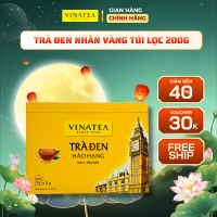 Trà Vinatea Đen Hộp Vàng Túi Lọc 200g Dùng Pha Trà Sữa Và Trà Trái Cây Thơm Ngon Đặc Trưng Đúng Vị