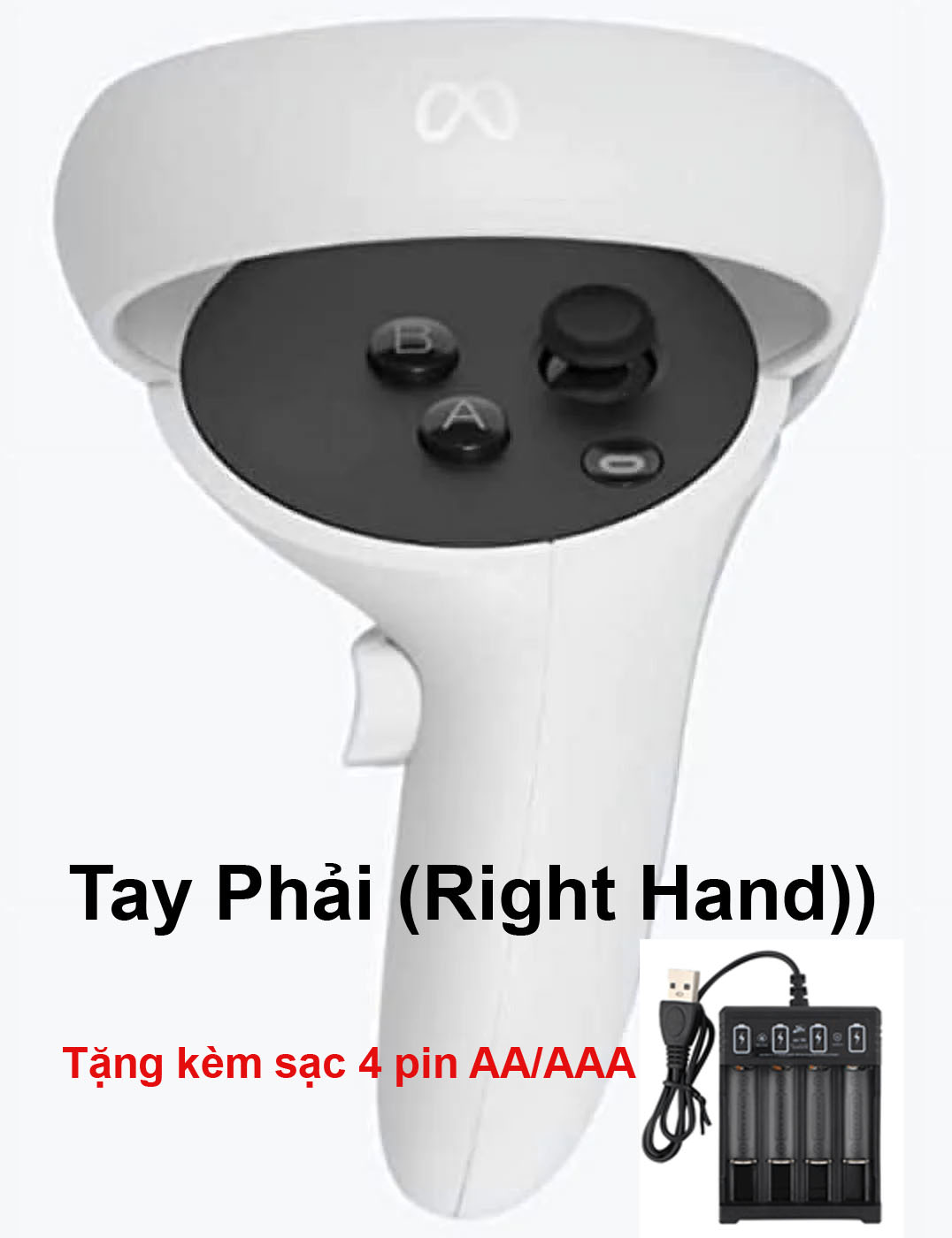 Tay cầm Meta Oculus Quest 2 Controller chính hãng tặng kèm sạc 4pin AA/AAA (0508)