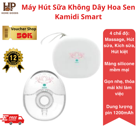 Máy Hút Sữa Không Dây Kamidi Smart Rảnh Tay Thiết Kế 4 Chức Năng Kèm 12 Cấp Độ Tiện Lợi Sử Dụng