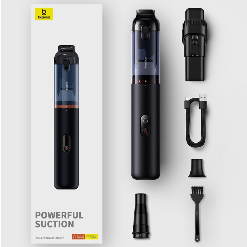 Máy hút bụi cầm tay Baseus A5 Car Vacuum Cleaner - Thiết bị vệ sinh tiện lợi cho xe hơi