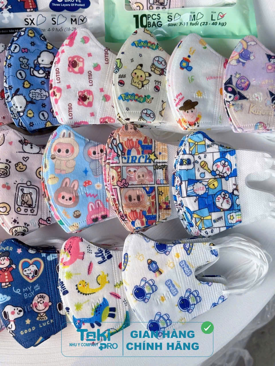 SET 10-50 cái khẩu trang 5D TAKI MASK CHO BÉ [0-11 TUỔI] chất liệu VẢI LỤA cao cấp nhiều mẫu mới mix nhiều hình cho bé