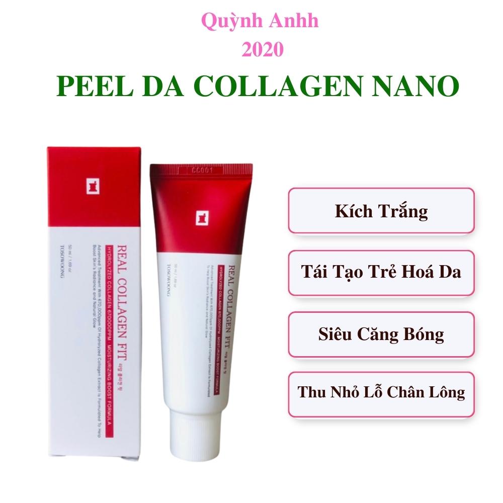 Peel da collagen nano căng bóng Real collagen fit + Peel da Grigri iluminar Hàn Quốc Giúp da trắng s