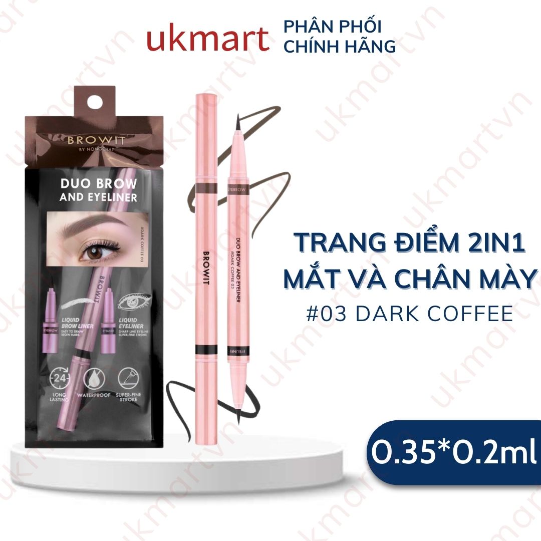 Chì kẻ mày và kẻ mắt màu hồng Browit by Nongchat Browit Duo Brow And Eyeliner