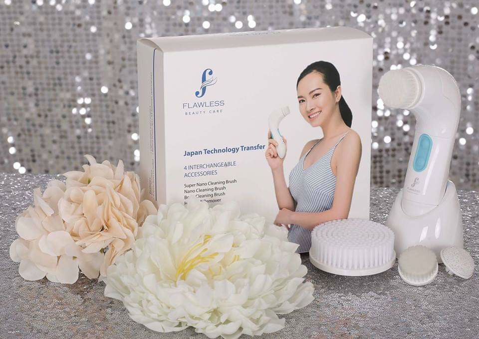 Máy Rửa Mặt Cọ Nano Flawless Công Nghệ Nhật Bản [ Hàng Chính Hãng ] Giảm Nhờn Sạch Mụn Rửa Siêu Sạch.