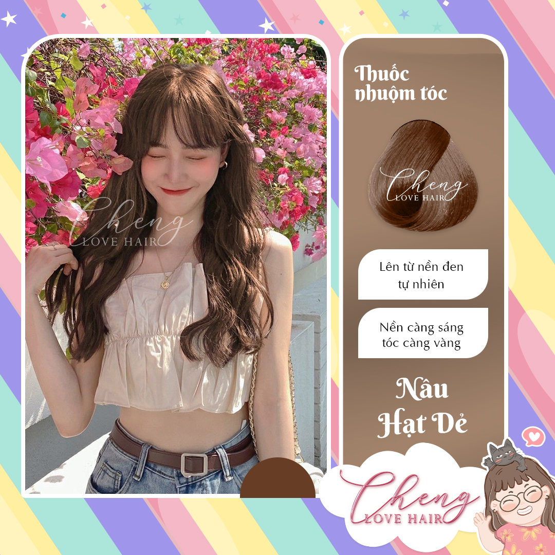 [GIÁ HỦY DIỆT]  Nhuộm tóc NÂU HẠT DẺ không cần  tẩy tóc Chenglovehairs Chenglovehair