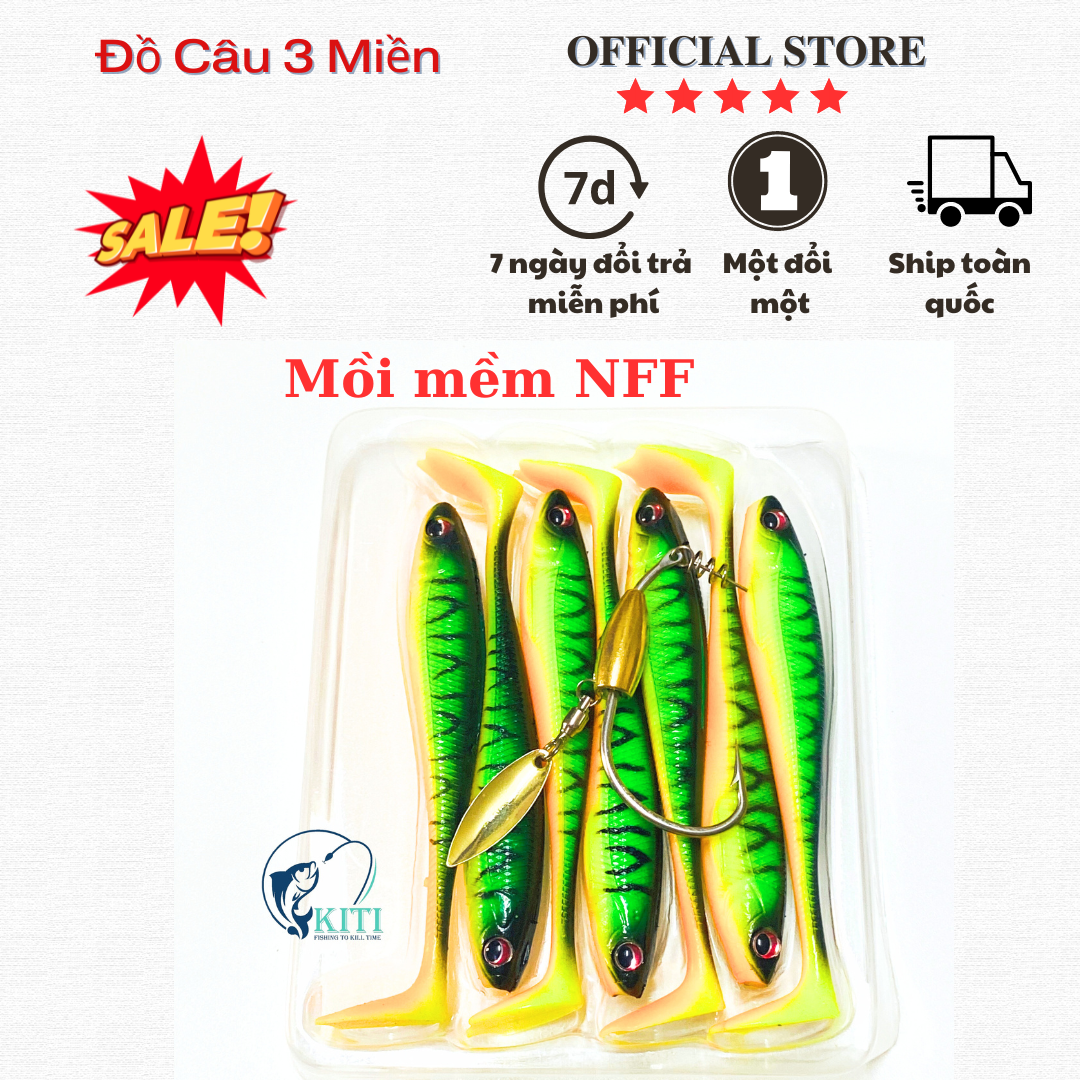 COMBO Lưỡi câu mồi mềm AR15 và Mồi mềm NFF bán lẻ  mồi cá giả NFF câu cá lóc cá chẽm cá chuối sộp