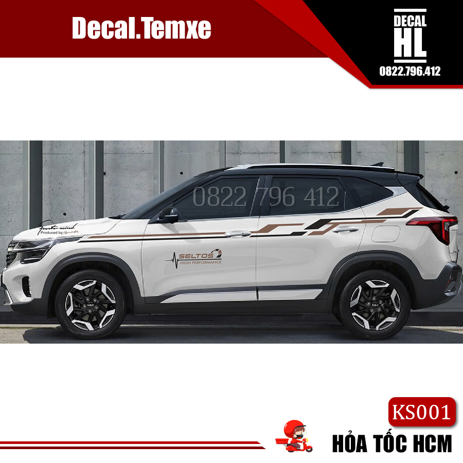 Bộ tem dán trang trí hông xe Kia Seltos KS001