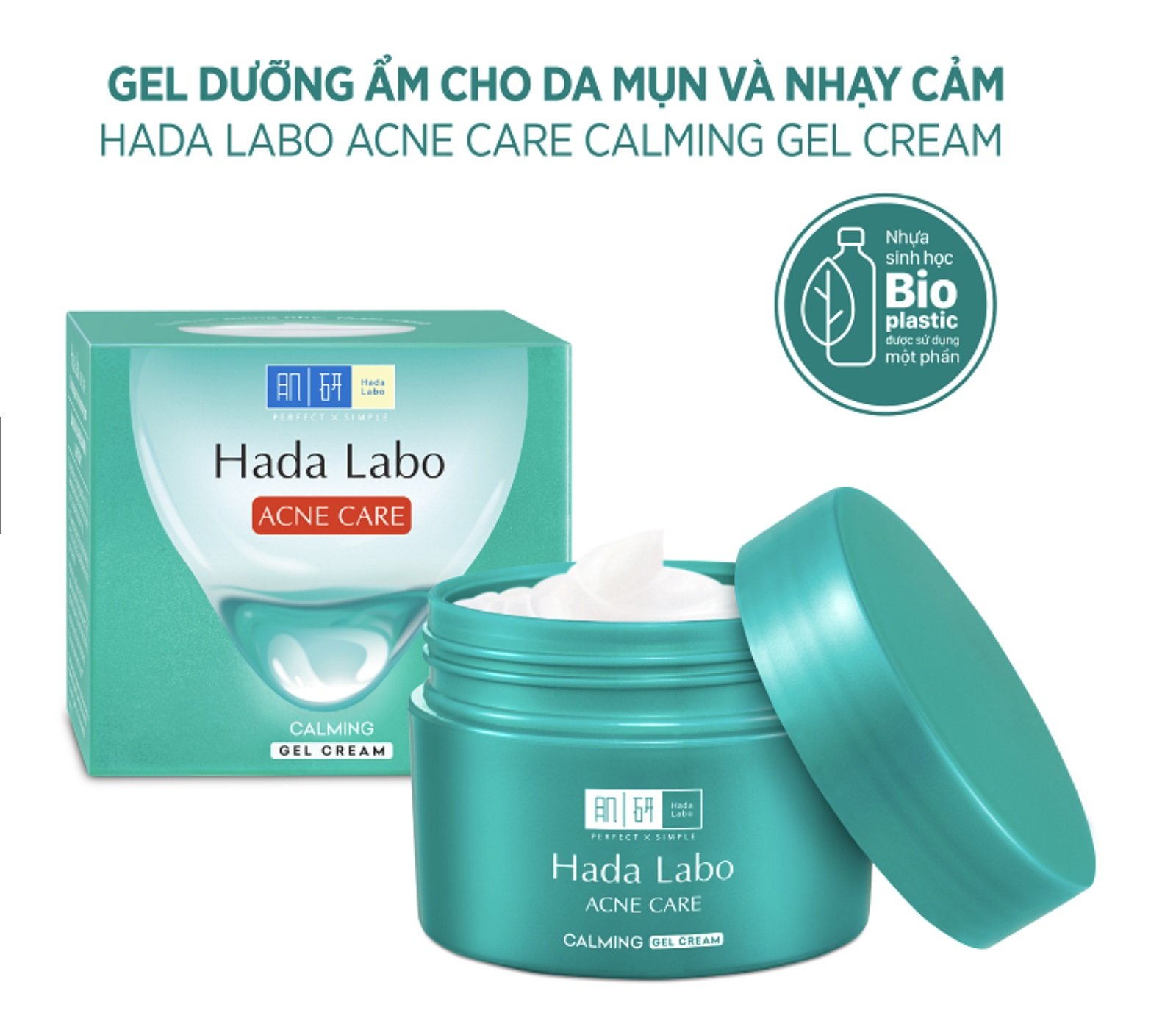 (Xanh Lá)Gel Dưỡng Ẩm Hada Labo Acne Care Calming Gel Cream 50g - Cho Da Mụn Nhạy Cảm