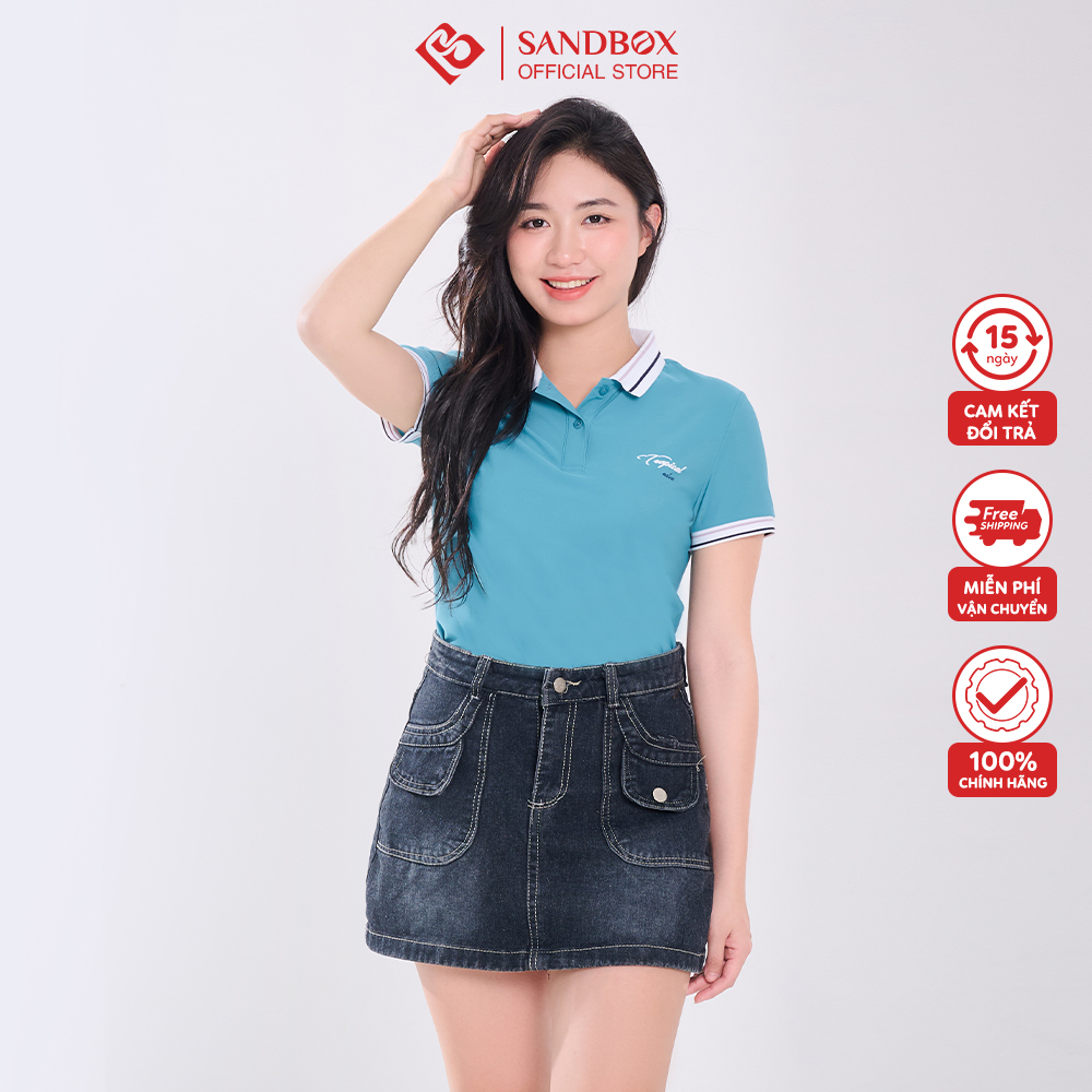 Áo Polo nữ SANDBOX Chất AiryCool Cao cấp mềm mát cổ bẻ phối màu thời trang dáng ôm nhẹ thoải mái APC