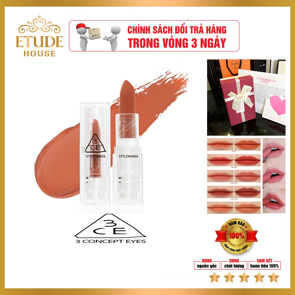 Son Lì 3Ce Clear Layer New 2021 Chất Son Rất Mềm Mịn Độ Bám Màu Lì. Hot Sale Mùa Hè!!