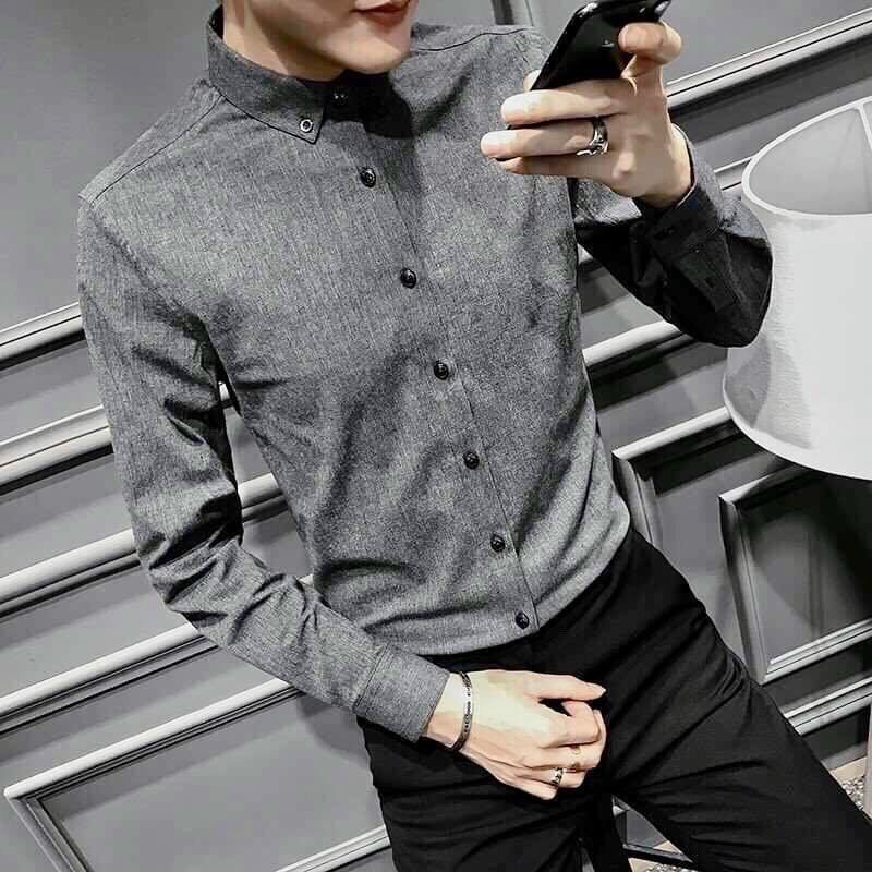 [Hoàn Tiền 15%] Áo sơ mi nam sơ mi đũi cổ tàucổ sơ mi vải đũi dài tay cao cấp chất liệu dày dặn khôn