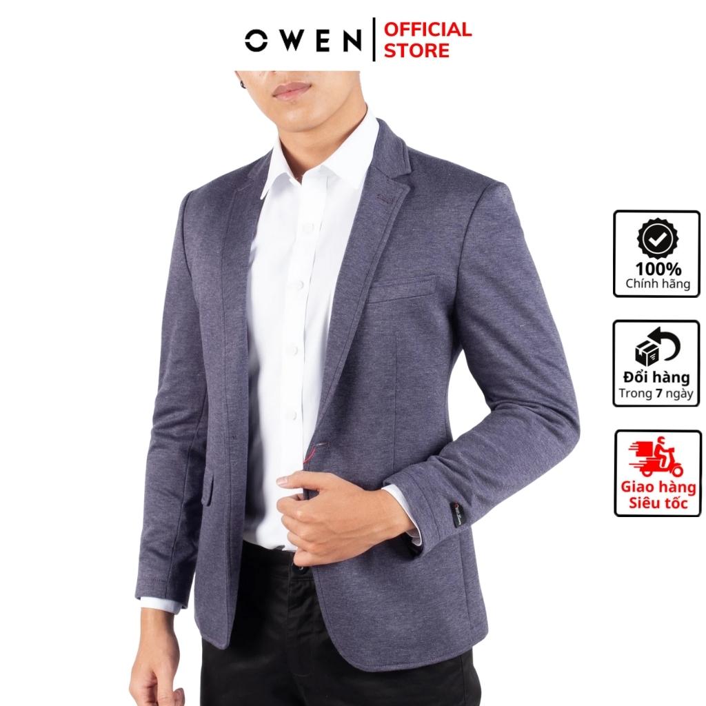 Áo khoác blazer nam demi Owen DM67325 màu tím vest rời vải polyester cao cấp dáng slim fit trẻ trung
