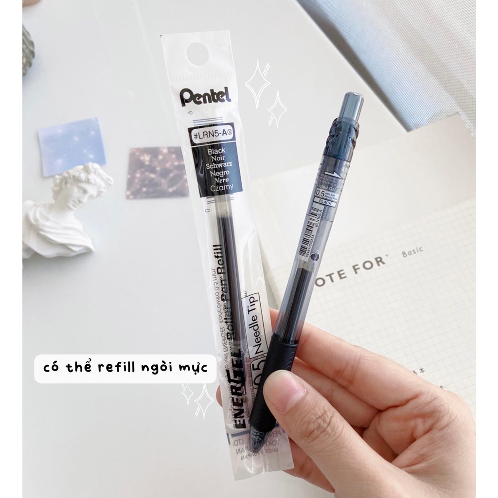 Bút Mực Gel Energel Pentel Nhật Bản Energel X BLN105 Ngòi 0.5mm - Mực Siêu Nhanh Khô Có Ruột Thay Th