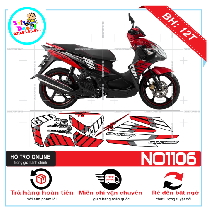 TEM XE NOUVO 5 NV 5 TEM RỜI NOUVO 5 RC ĐỎ ĐEN