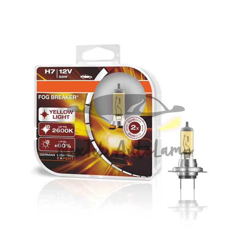 For OSRAM Fog Breaker H1 H3 H4 H7 H8 H11 H16 HB3 HB4 12V 2600K Đèn vàng ô tô Halogen Đèn pha Nhà máy