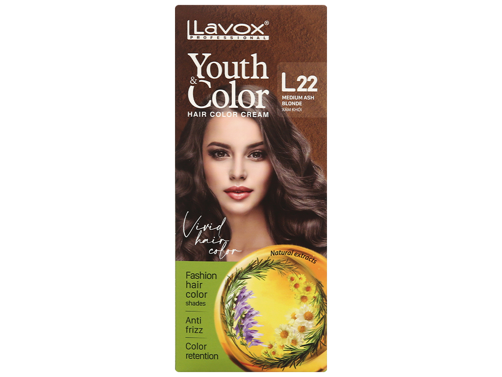 [Hcm]Kem Nhuộm Màu Tóc Cao Cấp Lavox Youth&Color L22 (Xám Khói)