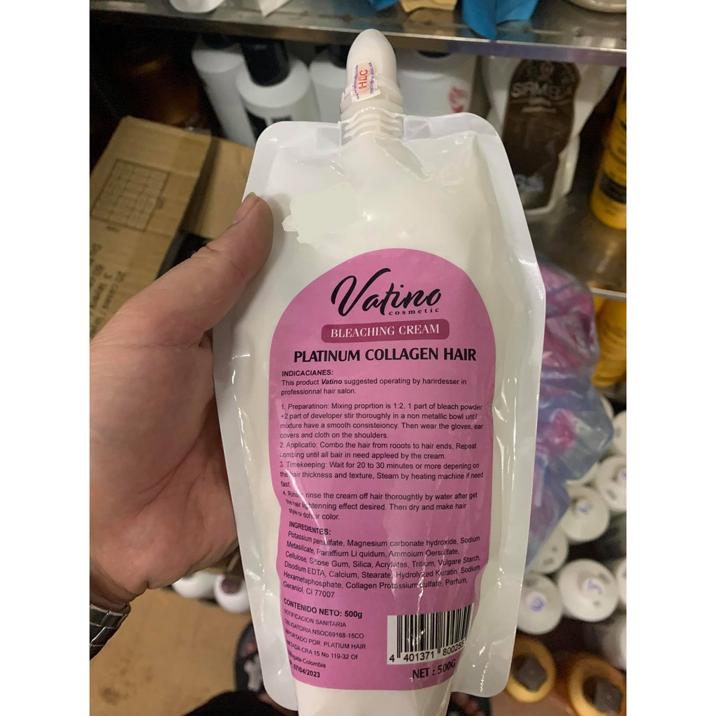 Kem Nâng Sáng Nền Tóc Bóc Đỏ Bóc Đen Vatino 500Ml