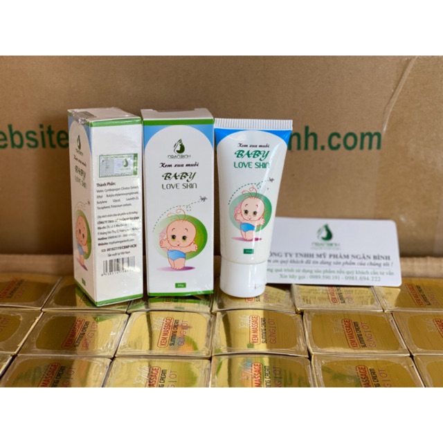 Kem xua muỗi Baby Love Skin kem muỗi Ngân Bình mới cập nhật có khả năng xua đuổi các loại côn trùng gây hại cho bé và cả nhà bảo vệ da