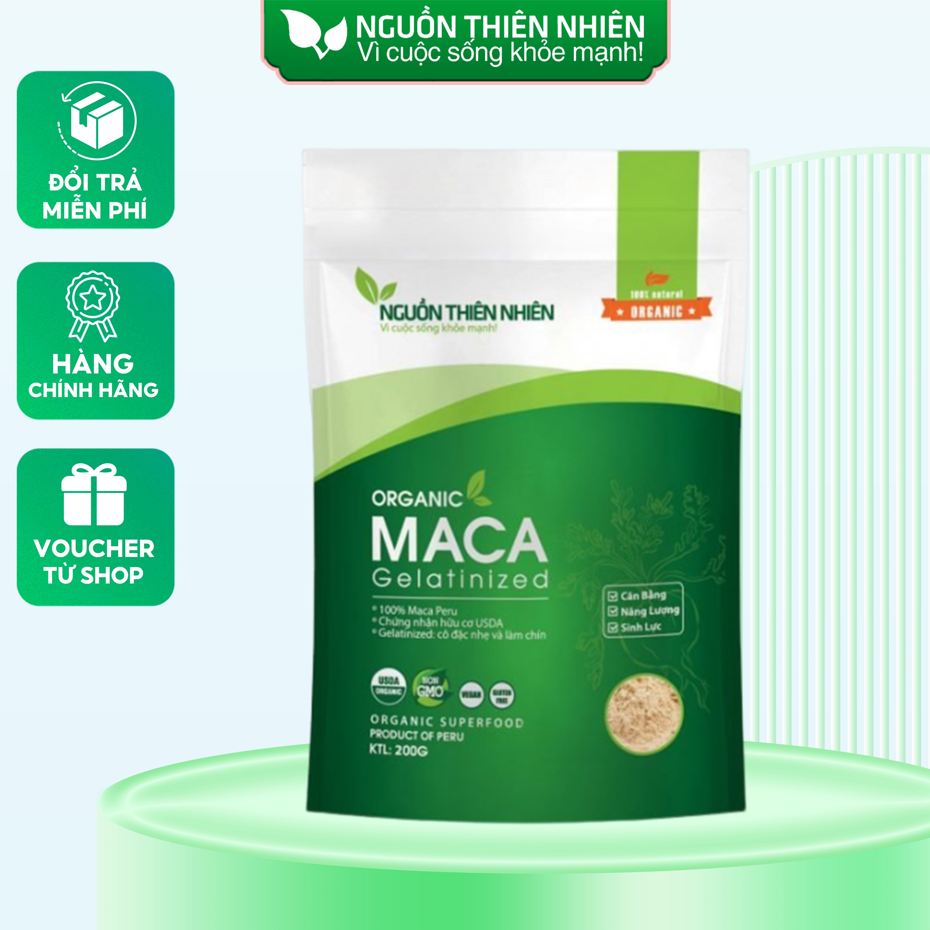 Bột Sâm Maca Peru hữu cơ Túi 200g NguồnThiên Nhiên