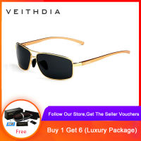 VEITHDIA thương hiệu kính râm mới dành cho nam kính râm phân cực khung nhôm với kích thước 6.7x4.0 cm - INTL 2458