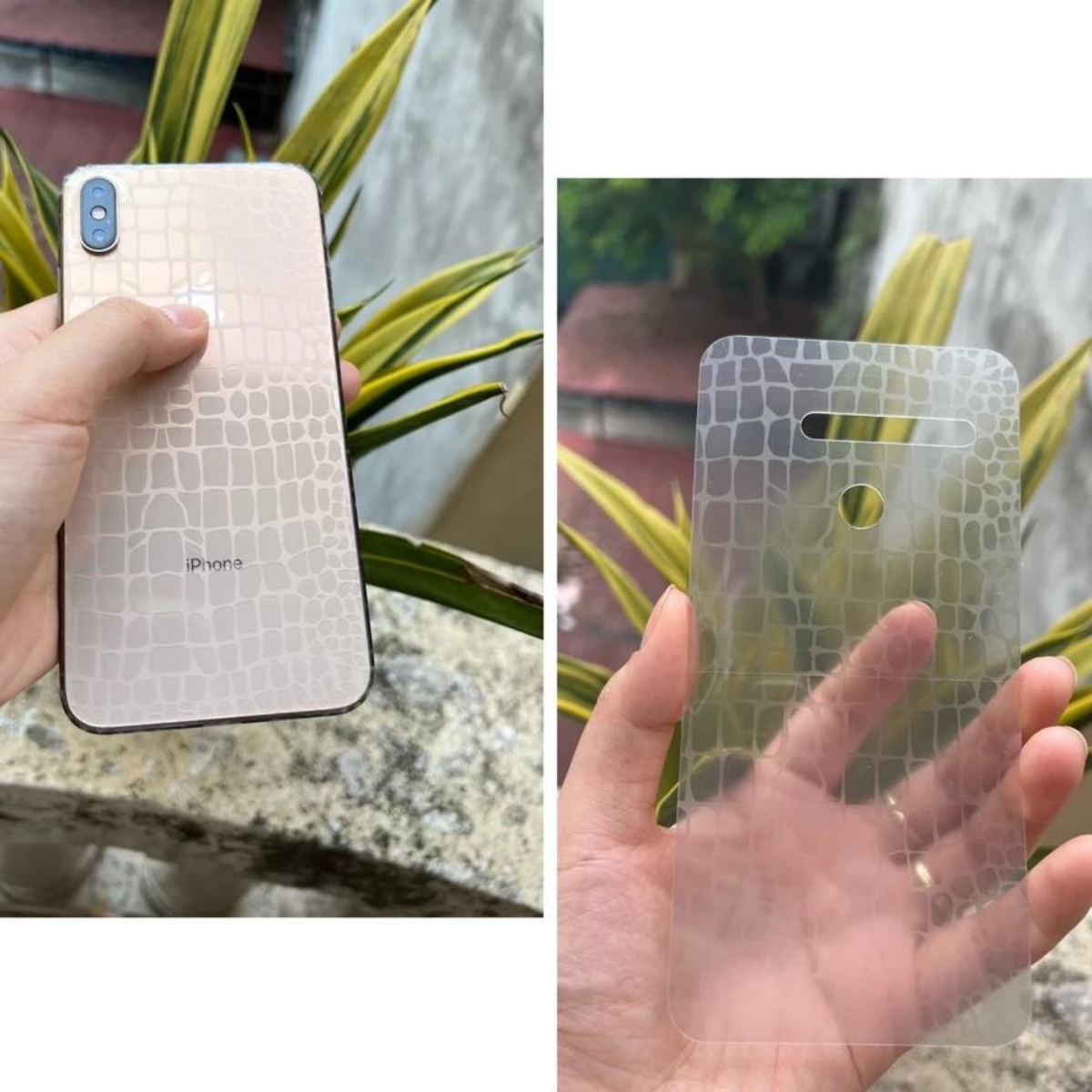 Miếng dán mặt lưng PPF vân da Cá Sấu Full viền trong chống va đập dành cho điện thoại Samsung iphone