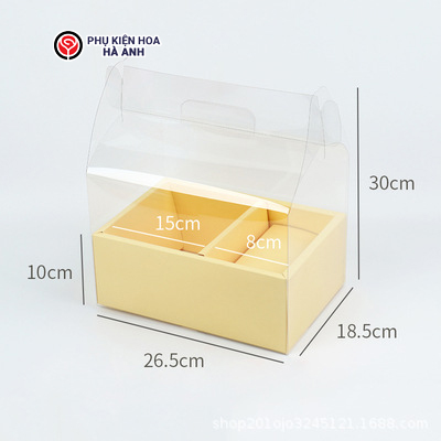 Hộp Mica 2 Ngăn Trong Suốt Đựng Hoa Tiên Hoa Sáp Hoa Tươi Bánh Hoa Quả