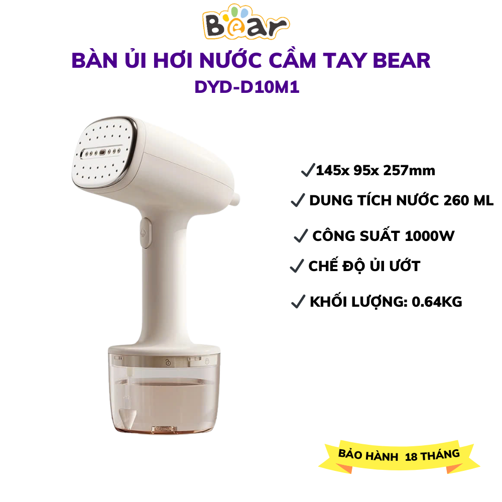 Bàn Ủi Hơi Nước Cầm Tay BEAR GTJ-A13C1 CS 1300W Luồng hơi nước mạnh mẽ Làm phẳng nhanh chóng Chính H