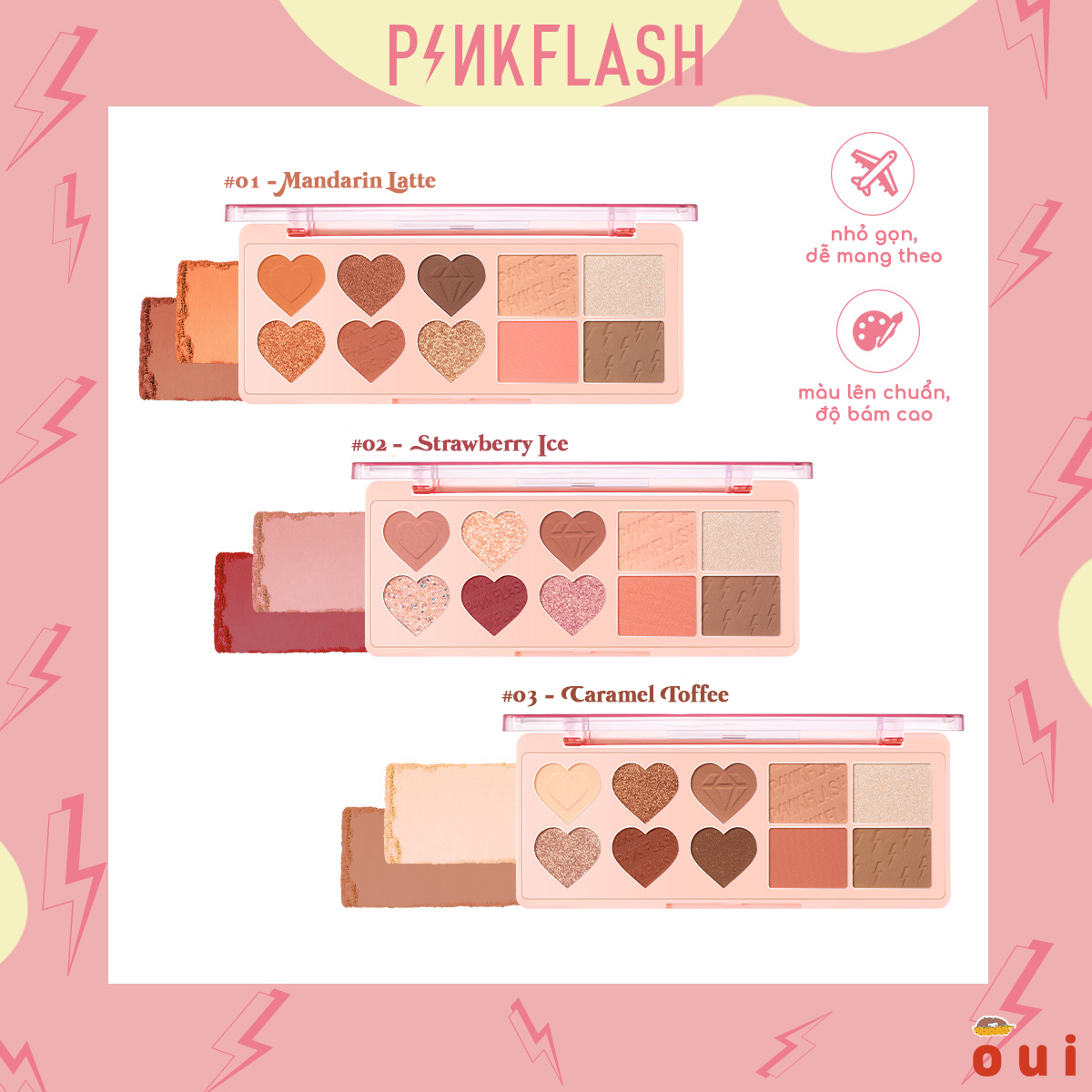 Bảng Phấn Mắt Cao Cấp 4 Trong 1 Pinkflash Cực Đa Dạng Màu Sắc Hữu Dụng Dễ Tán