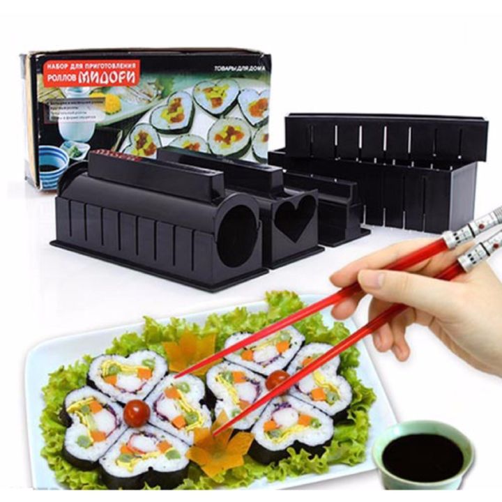 Dụng cụ làm sushi cuộn khuôn làm sushi tại nhà. Bộ Dụng Cụ Làm Sushi 10 Món - khuôn làm cơm cuộn sus