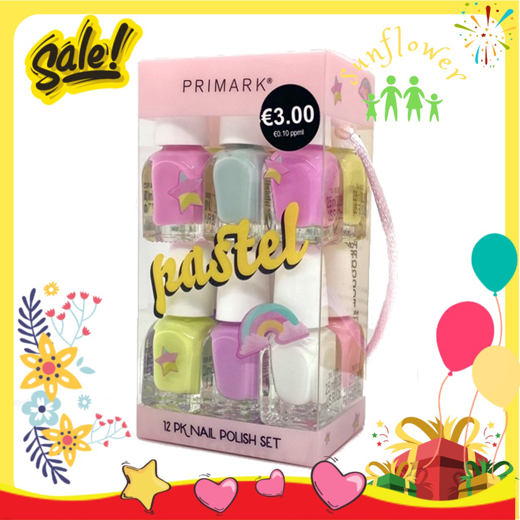 Set Sơn Móng Tay Bé Gái Primark Little Rebel Nail Polish 12 Màu Pastel Pháp - Shop Sunflower