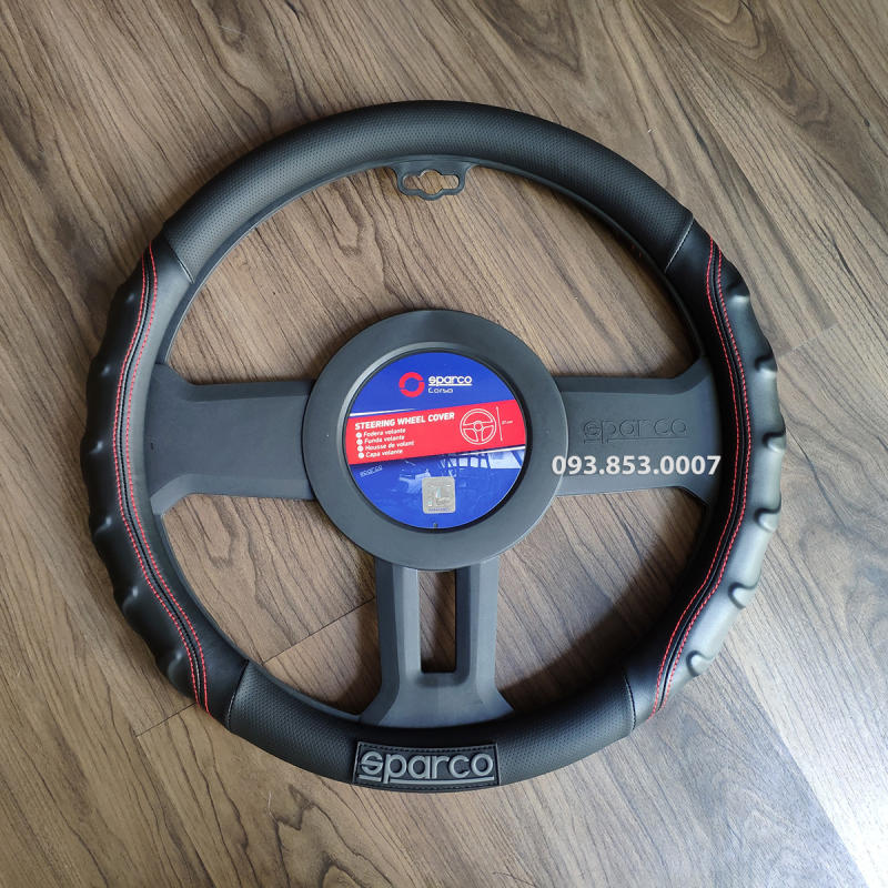 Bọc Vô Lăng Sparco Italia Cao Cấp Model 102RD cho các dòng ô tô xe hơi phổ thông size 37-38-39cm (màu đỏ)