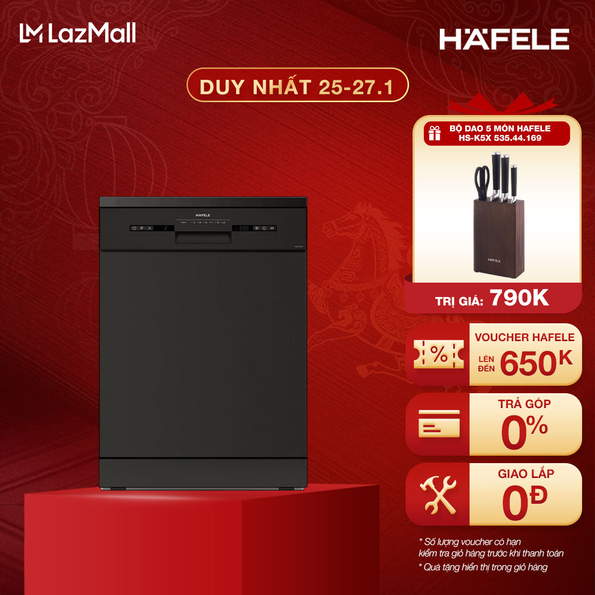 Máy rửa chén Hafele HDW-F601B 535.29.670