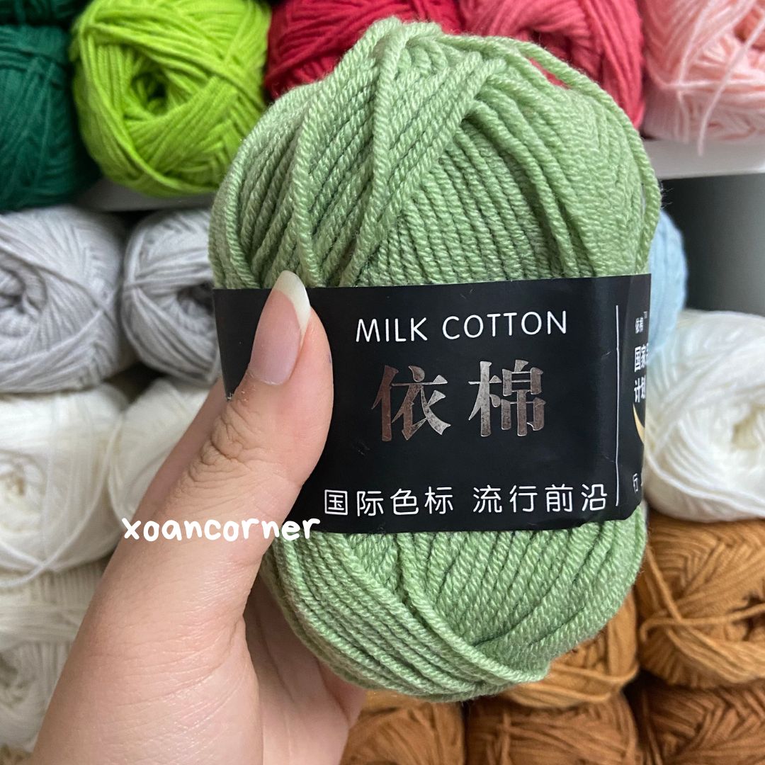 Len Milk Cotton 50g - Milk Cotton mác đen 50g (mã 01 - 50)