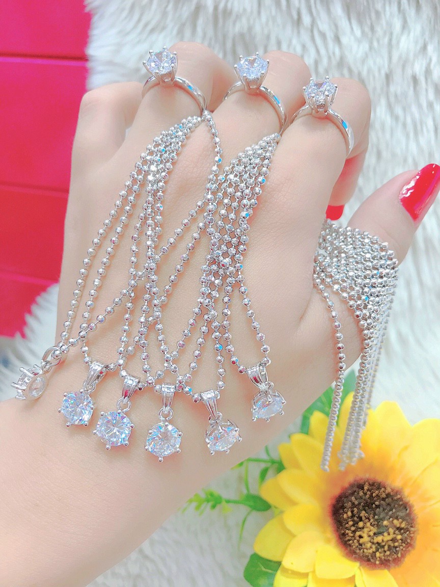 Dây Chuyền Bạch Kim Nữ dây Phụng sáng lung linh siêu dễ thương  M1  17.10 ( 01 Dây + 01 Mặt ) - Mang