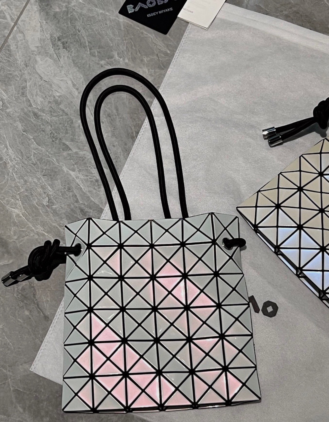 Original Miyake Issey Fritillary bucket Bag 6 grid bag womens handbag Geometric lattice bag shopping