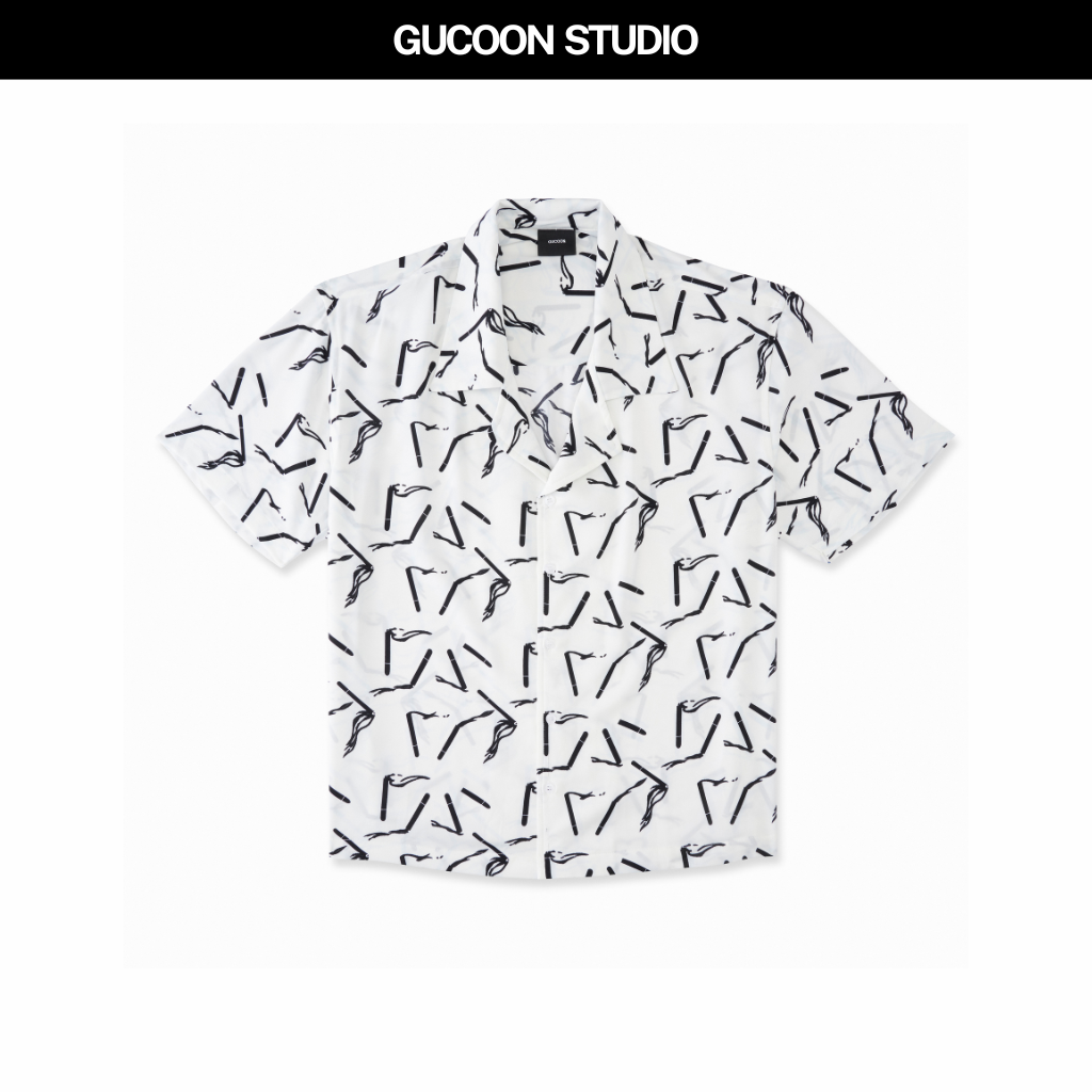 Áo Sơ Mi Nam Cuban Shirt Gucoon Vải Lụa Không Nhăn Áo Sơ Mi Đi Biển Tay Ngắn Họa Tiết Local Brand