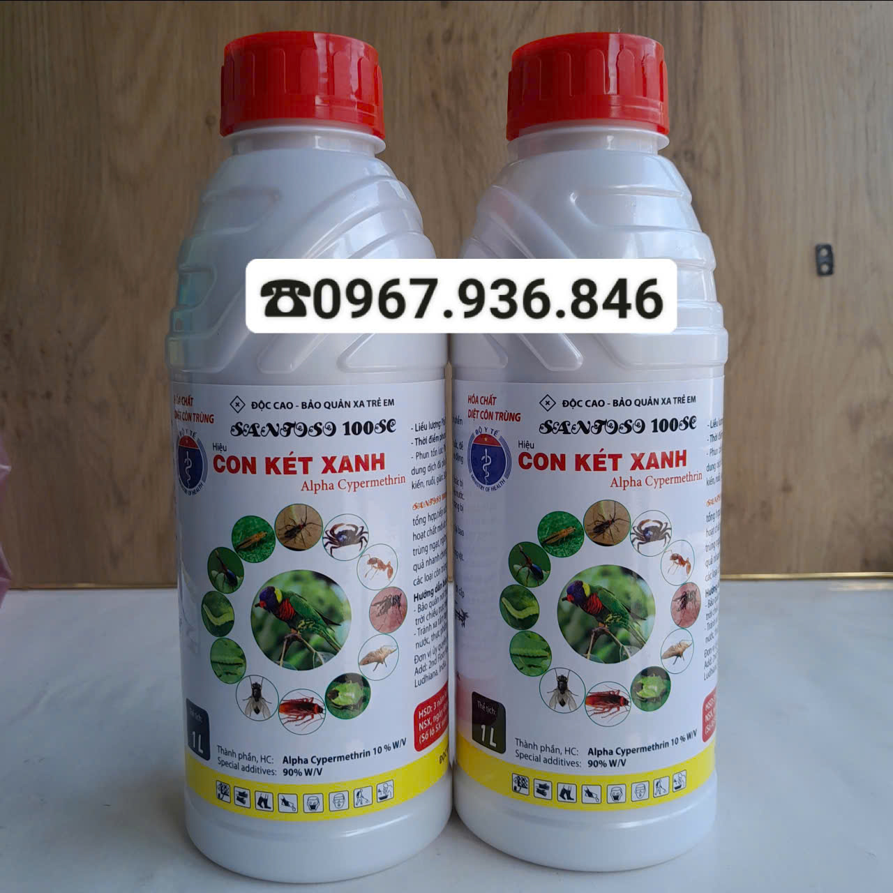 Santoso 100SC Con Két Xanh Chai 1 lít - Vẹt xanh tên cũ _chuyên diệt trừ kiến ruồi vàng bướm -