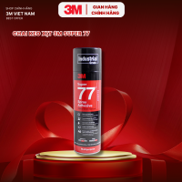 Keo Xịt Đa Năng siêu dính thẩm mỹ  3M Super 77 - 375g - Ứng dụng dán cho Giấy Nylon xốp...