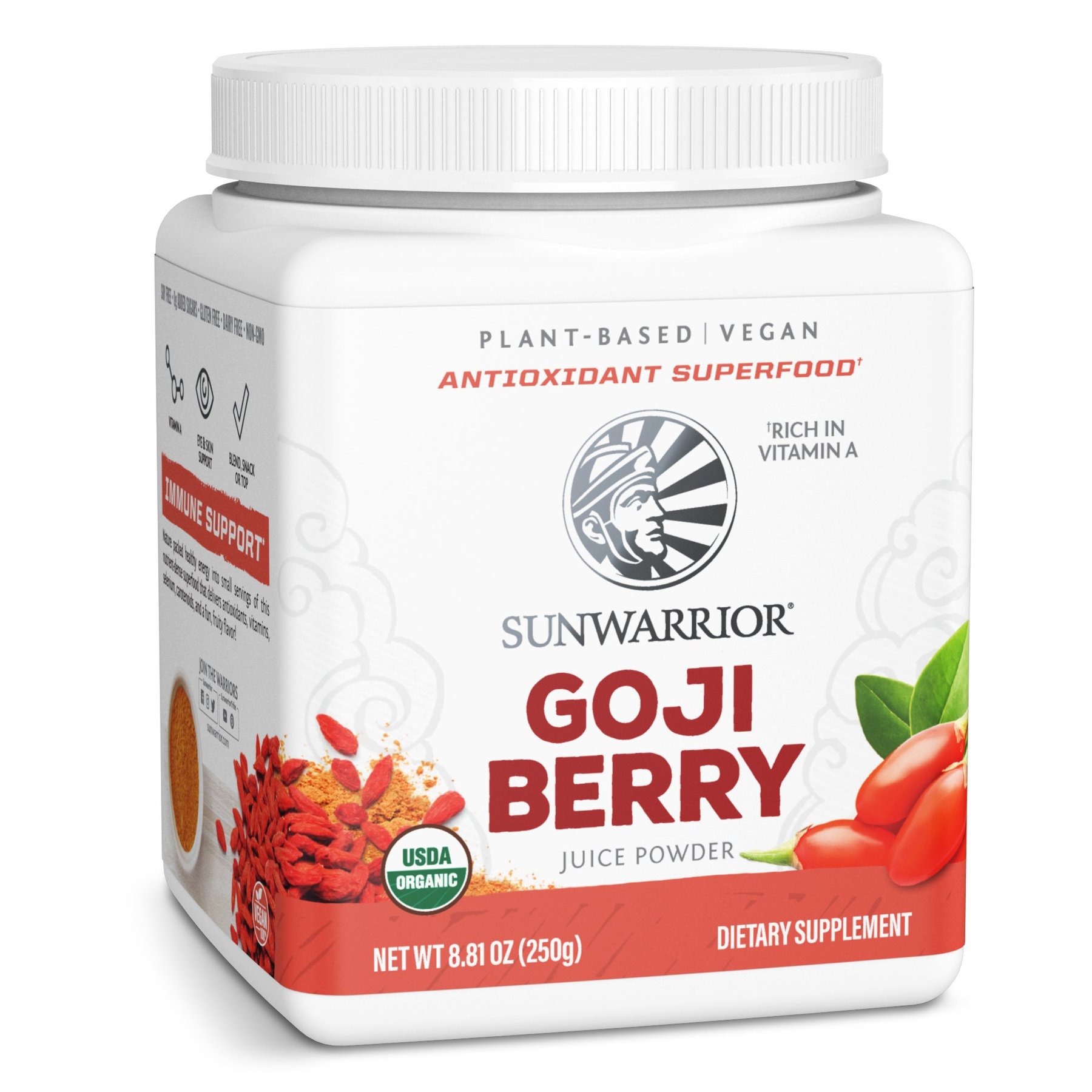 Bột nước ép kỳ tử hữu cơ Sunwarrior Organic Goji Berry Juice Powder 250g