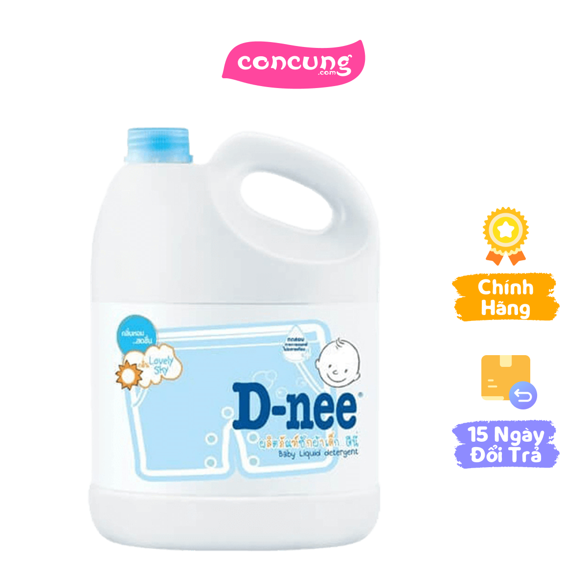 Nước giặt quần áo em bé D-nee Xanh - Lovely Sky 3L