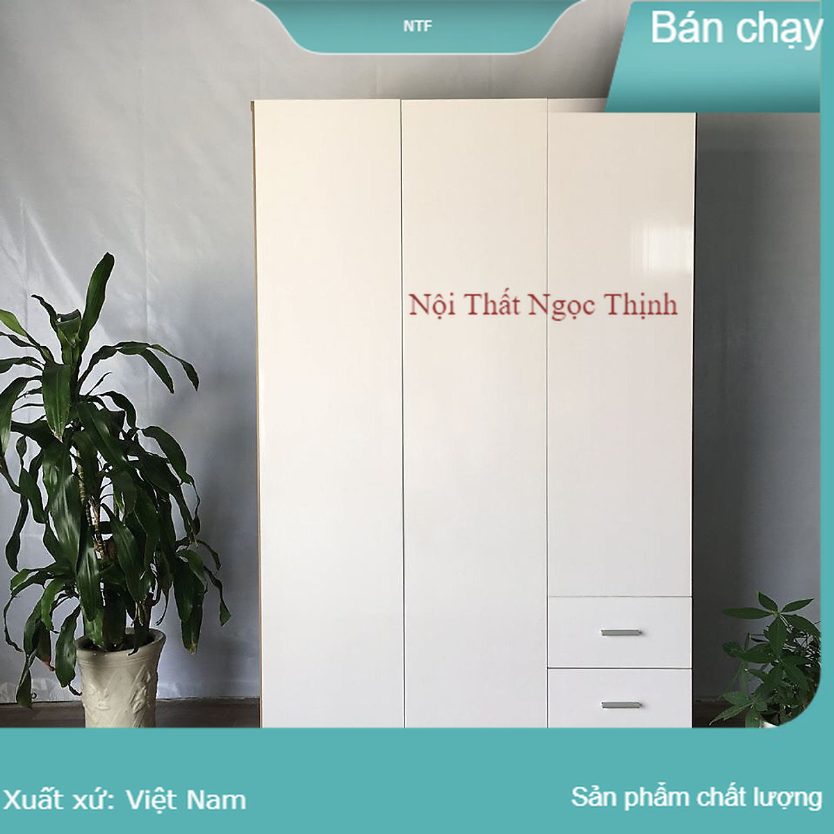 Tủ quần áo cao cấp Juno Sofa MRC Chất lượng Uy tín (màu trắng) Nội Thất Ngọc Thịnh (Tủ quần áo)