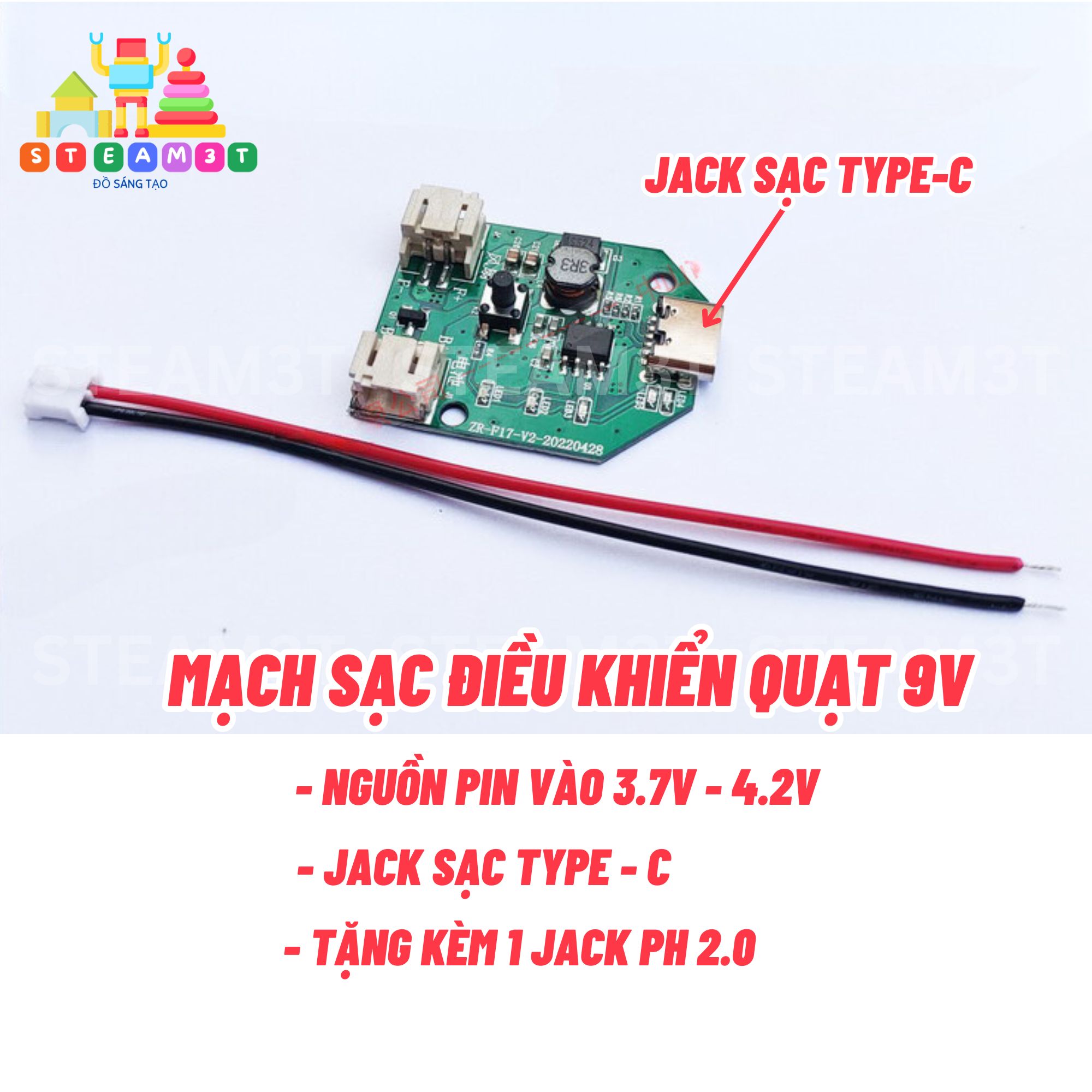 Motor quạt làm mát không chổi than 3.7V 6V 9V Đường kính 140mm quạt USB Chế quạt siêu êm - LK0654