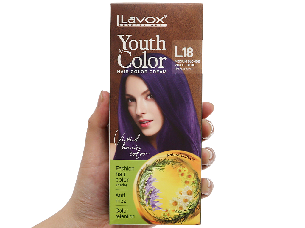 [Hcm]Kem Nhuộm Màu Tóc Cao Cấp Lavox Youth&Color L18 (Tím Ánh Xanh)