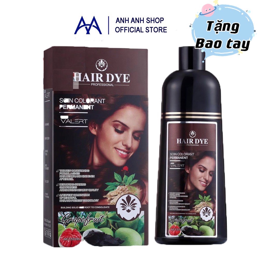 Dầu Gội Đen/Nâu Tóc Hairdye Grape Fruite 500Ml