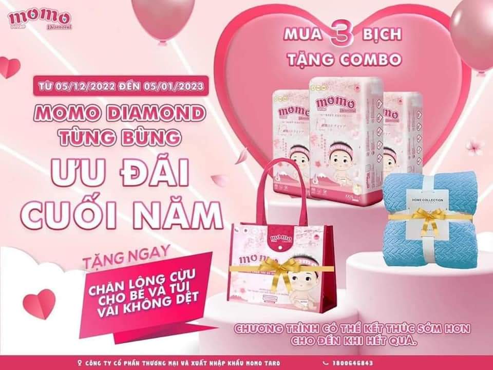 [MẪU MỚI] Bỉm Tã Dán/Quần Momo Diamond Cao Cấp Đủ Size S64/M62/M60/L54/xl50/xxl48/xxxl46 (Tinh Chất 