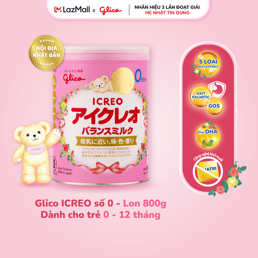 Sữa Glico Icreo Balance Milk (Icreo Số 0) - Lon 800g