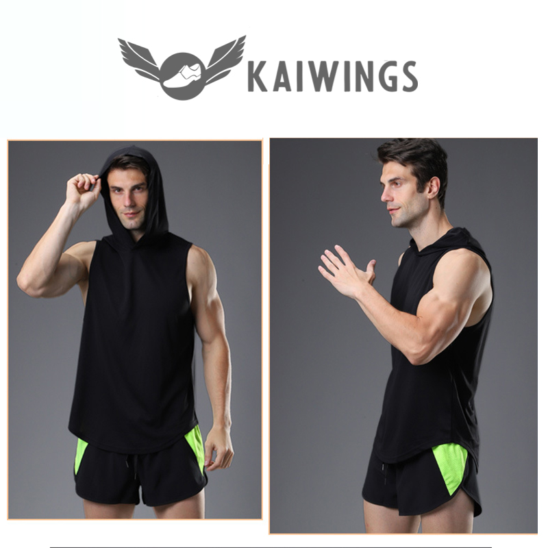 Áo ba lỗ nam tập gym áo sát nách nam có mũ chạy bộ KAIPLAYS Áo thun nam thể thao local brand cao cấp