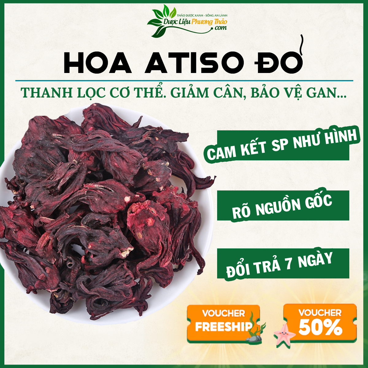 [Hàng công ty] 1kg Hoa Atiso đỏ khô (Hoa bụp giấm/Hoa Hibiscus) nguyên liệu pha trà chưng yến làm si