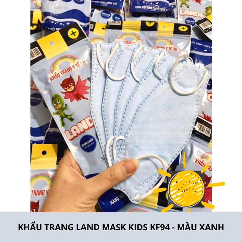 Set 6 khẩu trang 3D Land Mask Kids KF94 đủ màu cho bé