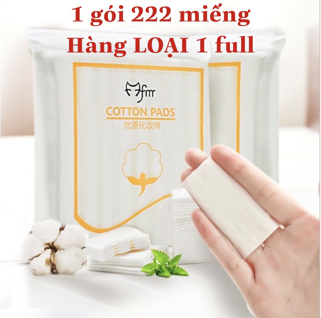 Bông Tẩy Trang 🎁FREESHIP🎁 Bông Tẩy Trang Cotton Pads Túi 222 Miếng 3 Lớp Siêu Rẻ